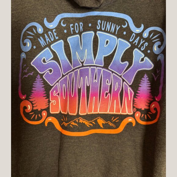 Simply Southern Other - Unisex Simply Southern Grey Hoodie with Mountain Logo - Large
